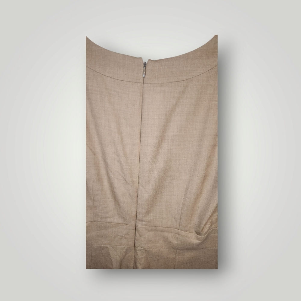 J.Crew wool Dress Emmaleigh Wool Sheath beige sleeveless Pockets Size 8 - Picture 9 of 16
